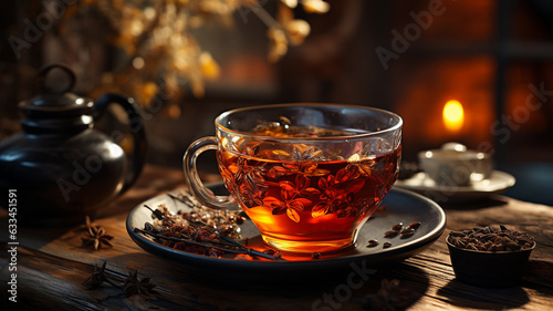 cup of hot tea with cinnamon