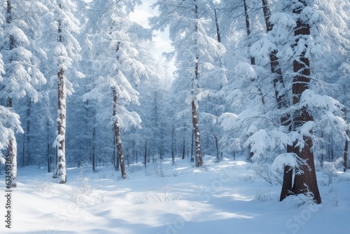 Snow covered trees in winter