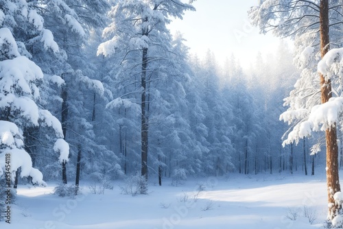 Snow covered trees in the forest