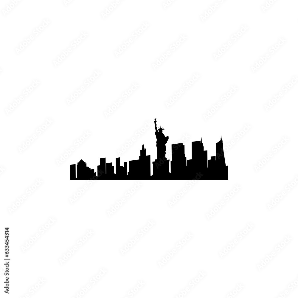  New York skyline icon isolated on white