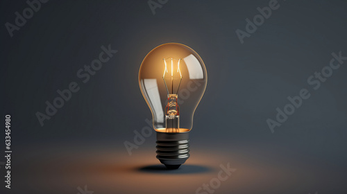 light bulb on gray background