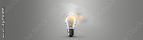 light bulb on gray background