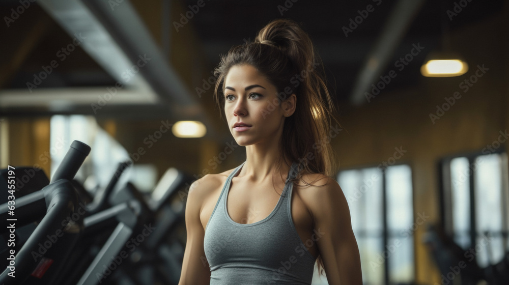 woman working out at gym