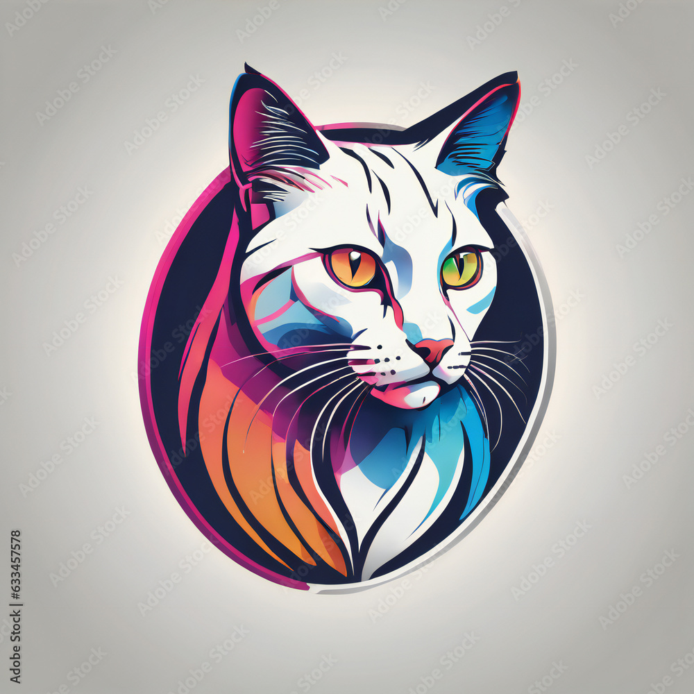 Fototapeta premium Cat illustration, detailed, vibrant colors