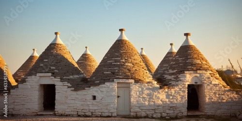 Alberobello Trulli  typical home of Apulia  Italy - Generative AI