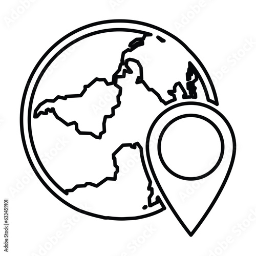 Global Location Icon In Outline Style