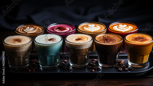 set of different coffee