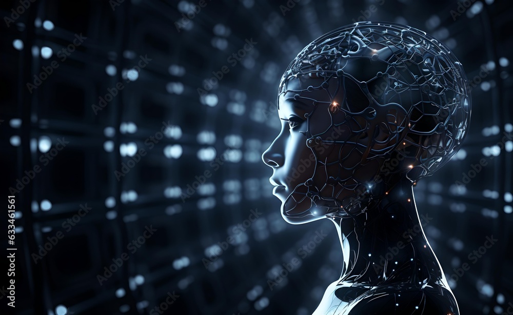 AI style background, futuristic, stunning background image of AI neural nets thinking and generating AI art. 