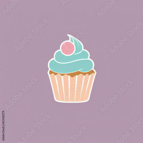 Cupcake illustration  minimalist  pastel colors