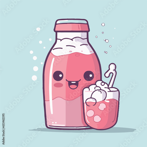 Logo vector illustration of an Kawaii Soda Drink