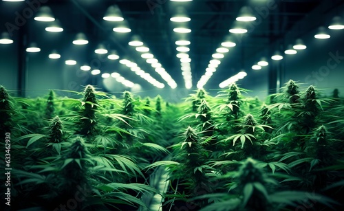 Cannabis cultivation farm industry. Generative AI. 