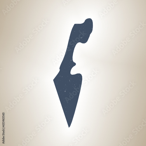 Israel shape on gradient background. Country map with scratch texture. Israel vibrant poster. Attractive vector illustration.