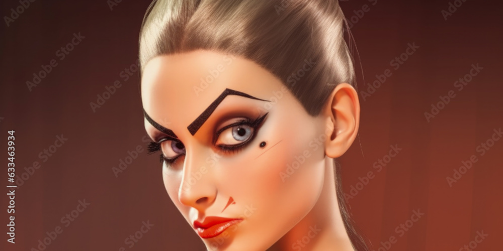 Fototapeta premium Woman face expression - Generative AI