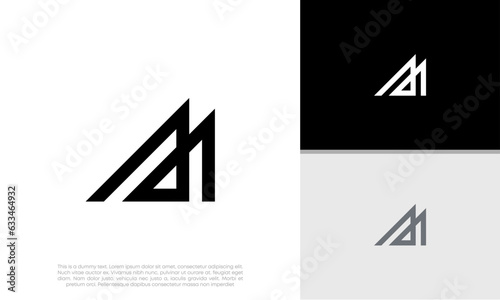 Initials M logo design. Initial Letter Logo. Innovative high tech logo template.