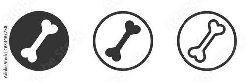 Dog bone flat graphic vector icons