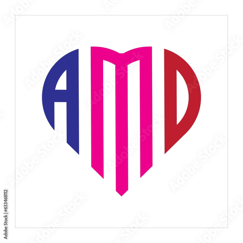 Initial AMD letter luxury beauty flourishes ornament monogram logo Swoosh Letter Logo Design for business and company identity. Water Wave AMD Logo with modern trendy