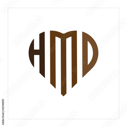 Initial HMD letter luxury beauty flourishes ornament monogram logo Swoosh Letter Logo Design for business and company identity. Water Wave HMD Logo with modern trendy