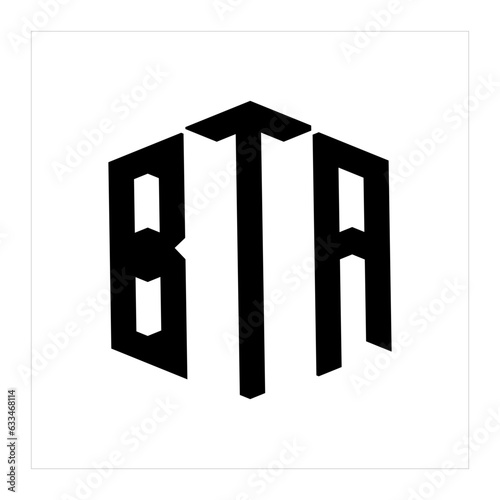 Initial BTA letter luxury beauty flourishes ornament monogram logo Swoosh Letter Logo Design for business and company identity. Water Wave BTA Logo with modern trendy