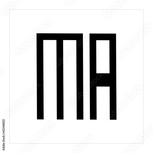 Initial MA letter luxury beauty flourishes ornament monogram logo Swoosh Letter Logo Design for business and company identity. Water Wave MA Logo with modern trendy