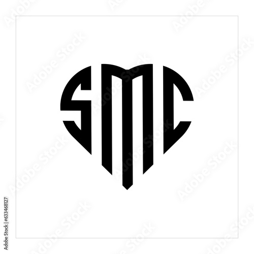 Initial SMC letter luxury beauty flourishes ornament monogram logo Swoosh Letter Logo Design for business and company identity. Water Wave SMC Logo with modern trendy