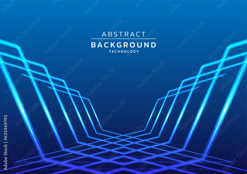 Naklejka premium Car banner background. Speed light movement technology hitech modern. Abstract blue background futuristic. Line race effect. banner, poster, cover, ads