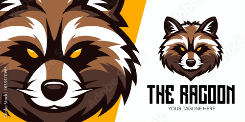 Retro Raccoon Spirit: Badge Logo Design Infused with Sporty Energy and Flair