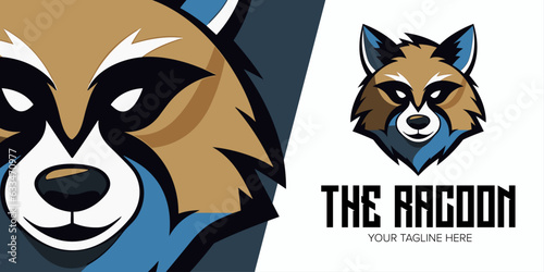 Dynamic Raccoon Mascot: Sporty Logo Illustration for Team Pride, Gear, and Tees