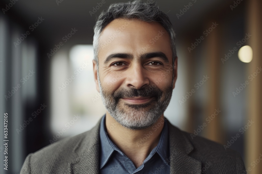 Middle aged businessman of latin ethnicity smiling in a modern office Middle aged businessman of latin ethnicity smiling in a modern office