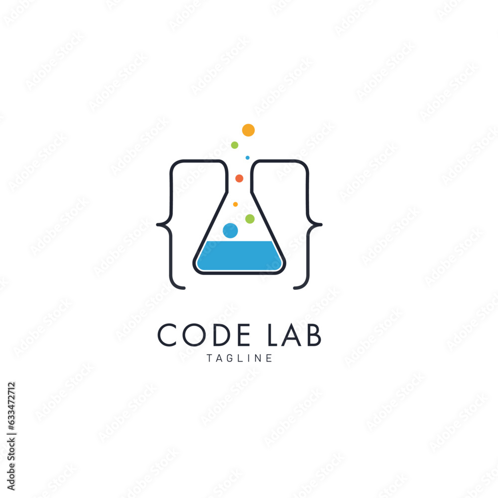 Fototapeta premium Code Lab, Bracket lab Logo Design Template Flat Style Vector 
