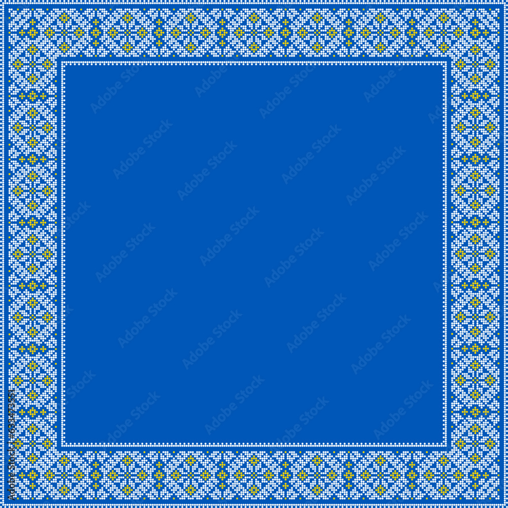 Vector illustration of Ukrainian ornament in ethnic style, identity, vyshyvanka, embroidery for print clothes, websites, banners. Background. Frame for text Vector illustration of Ukrainian ornament in ethnic style, identity, vyshyvanka, embroidery for print clothes, websites, banners. Background. Frame for text