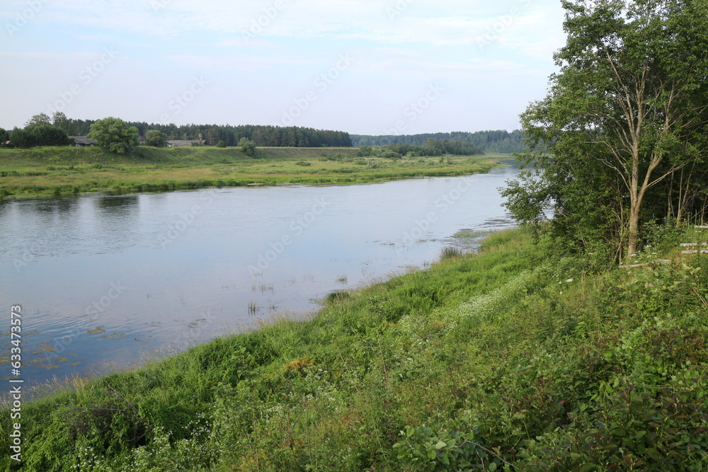 River in the countryside on a summer evening