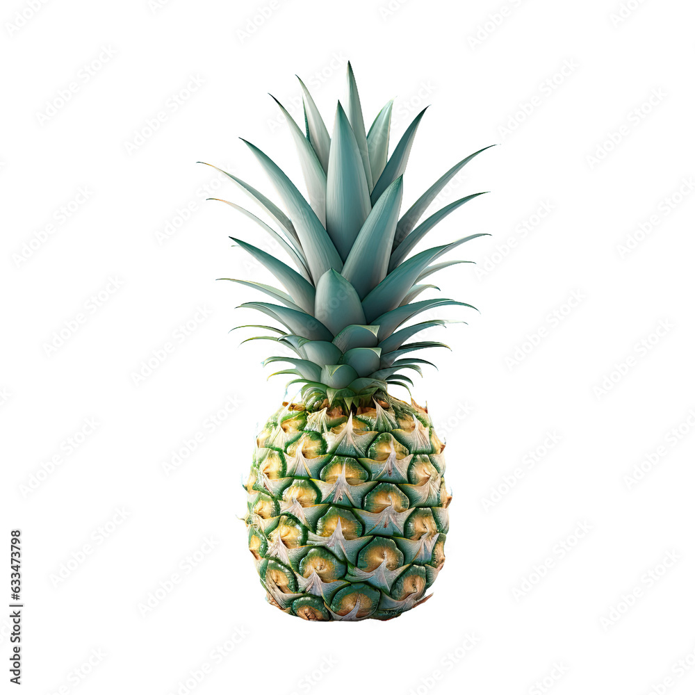 Fototapeta premium Blue and transparent background with pineapple