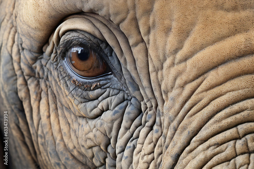 Eye of an Asian elephant close-up (Loxodonta africana)