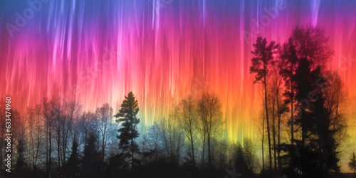 Aurora borealis in the sky - Generative AI