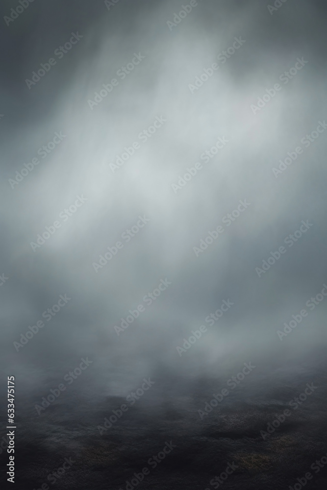 gravel floor ground with fog and smoke background. 