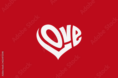 Love Lettering Heart shape composition vector design.