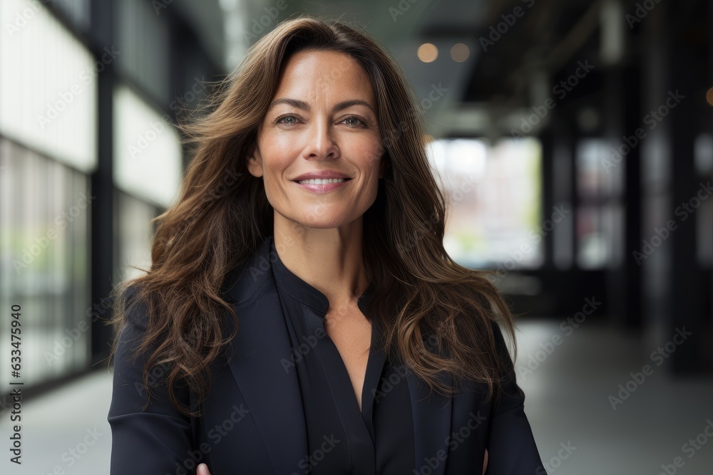 Middle aged caucasian businesswoman ceo in the office Middle aged caucasian businesswoman ceo in the office
