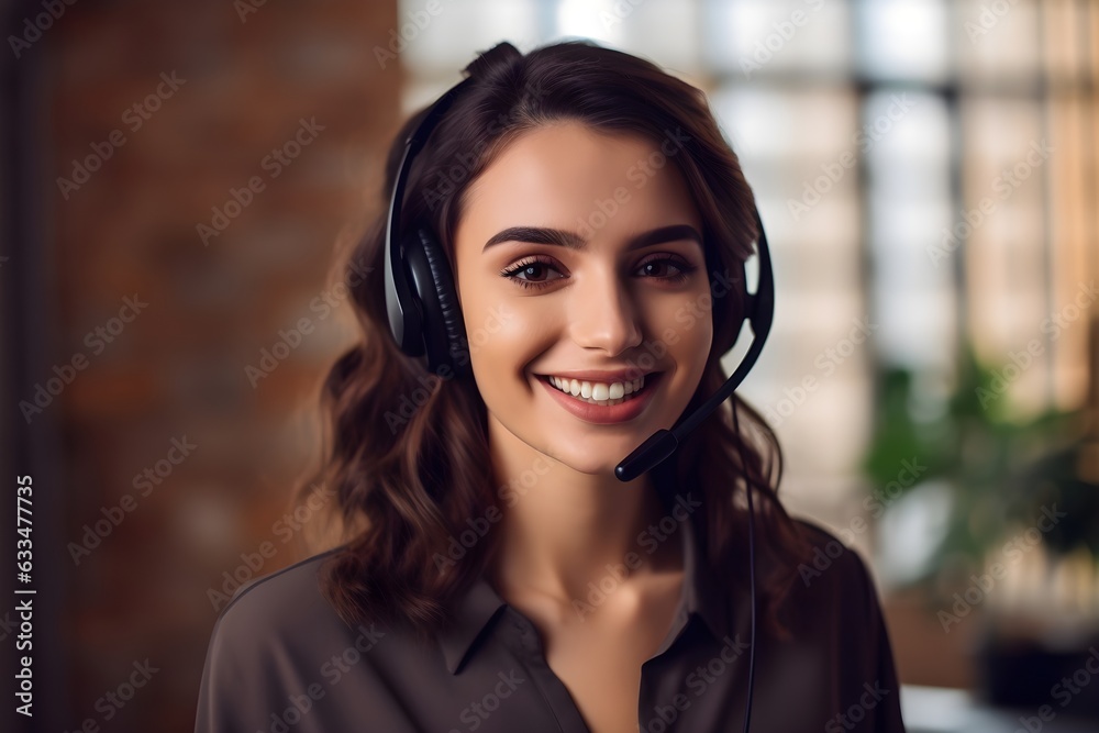 Kundenservice mit weiblicher Note: Call Agentin am Werk Kundenservice mit weiblicher Note: Call Agentin am Werk