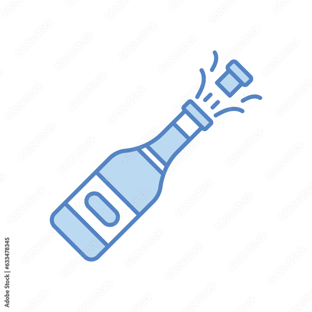 Champagne icon, vector stock illustration.