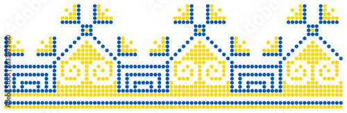 Vector illustration of Ukrainian ornament in ethnic style, identity, vyshyvanka, embroidery for print clothes, websites, banners