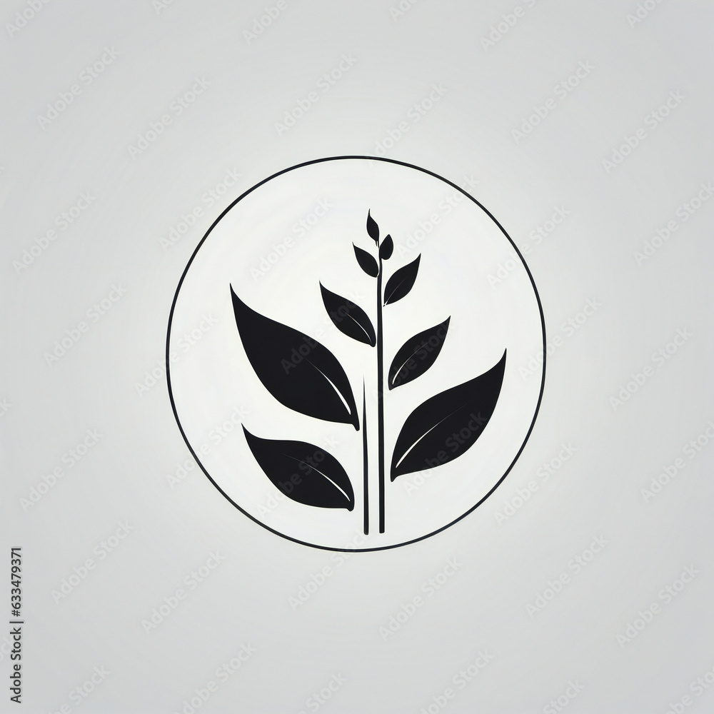 Plants illustration, minimalist, white background Plants illustration, minimalist, white background