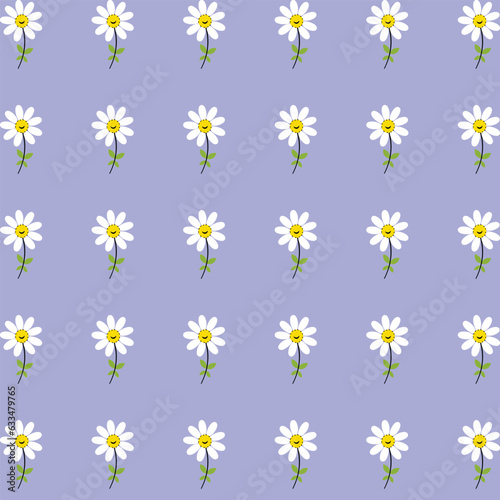 seamless pattern with camomiles flower