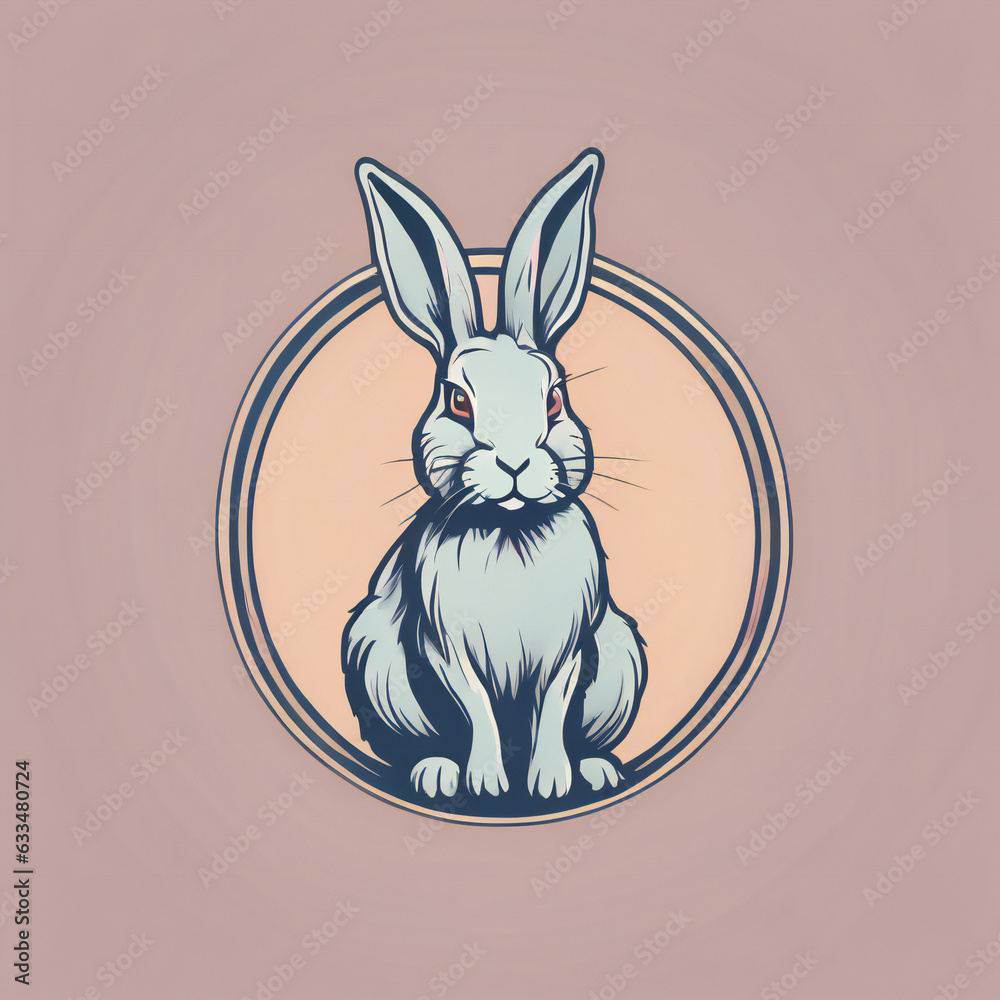 Rabbit illustration, detailed, pastel colors Rabbit illustration, detailed, pastel colors