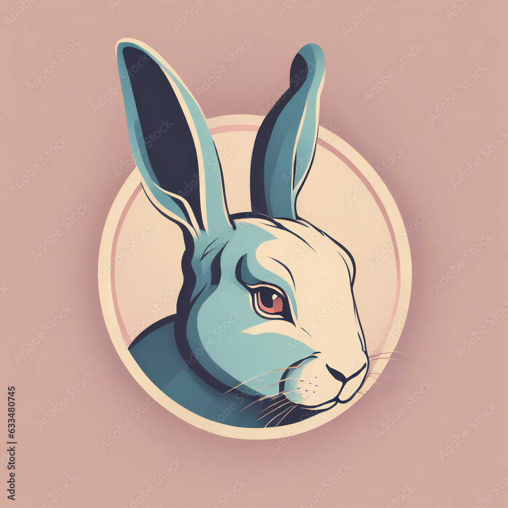Fototapeta premium Rabbit illustration, detailed, pastel colors