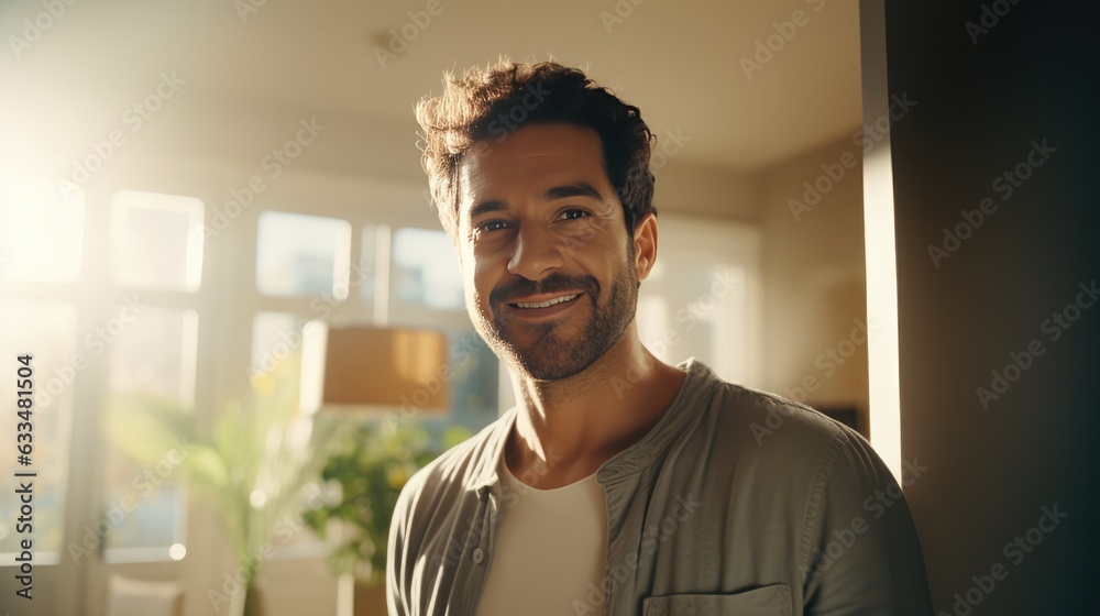 Handsome smiling man, new home owner; celebrating new mortgage from the bank. Symbol of happiness and achievement. Handsome smiling man, new home owner; celebrating new mortgage from the bank. Symbol of happiness and achievement.