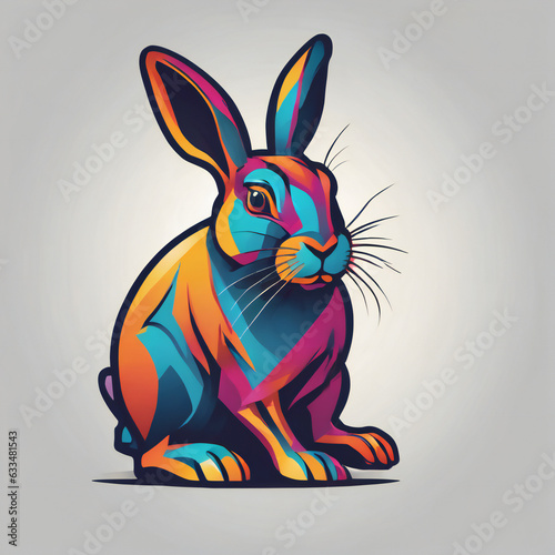 Rabbit illustration  detailed  vibrant colors