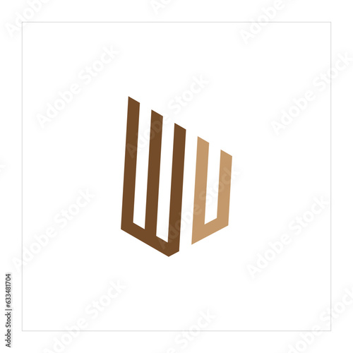 Initial WU letter luxury beauty flourishes ornament monogram logo Swoosh Letter Logo Design for business and company identity. Water Wave WU Logo with modern trendy