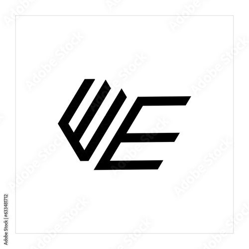 Initial WE letter luxury beauty flourishes ornament monogram logo Swoosh Letter Logo Design for business and company identity. Water Wave WE Logo with modern trendy