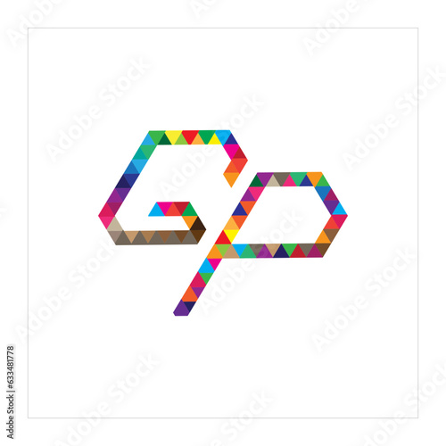 Initial GP letter luxury beauty flourishes ornament monogram logo Swoosh Letter Logo Design for business and company identity. Water Wave GP Logo with modern trendy