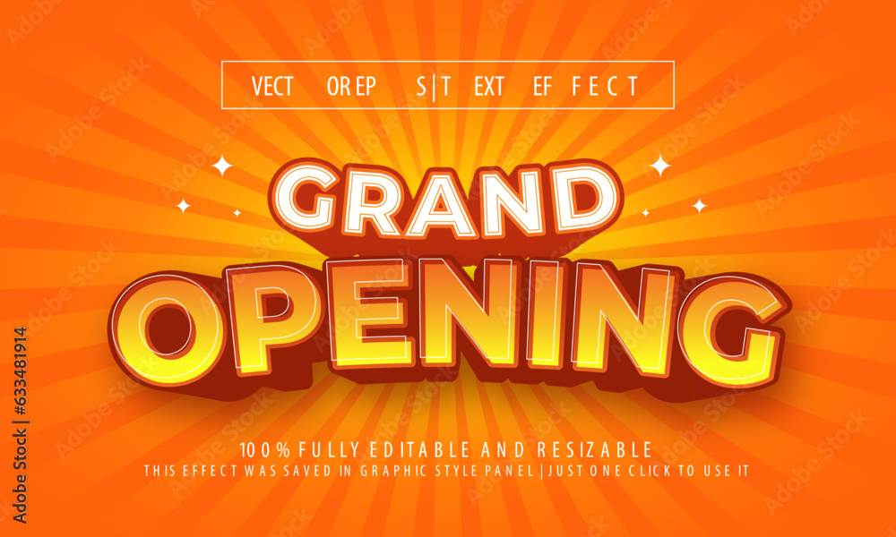 Grand Opening Text Effect or Vector Text Effect and Editable Text Style